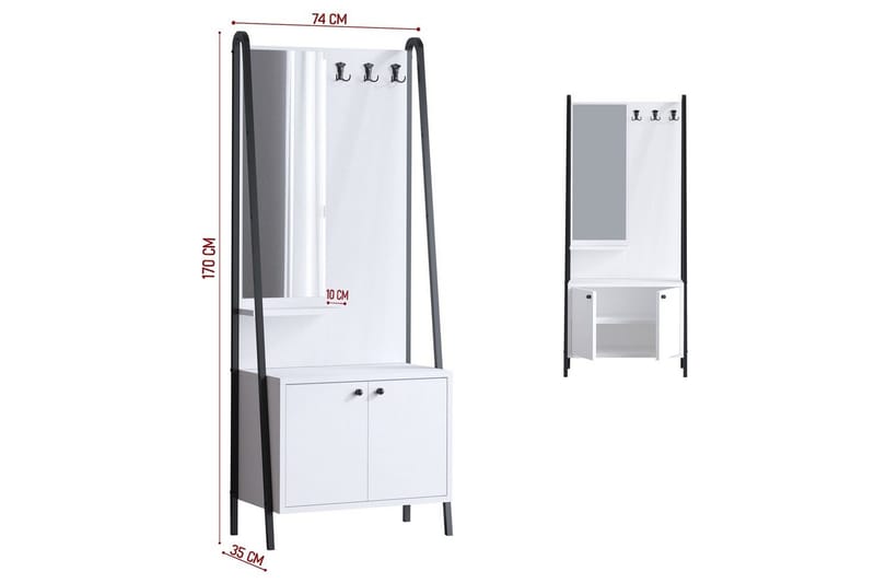 Favric Hallmöbelset - Svart/Vit - Möbler - Hall & entré - Möbelset för hall & entré