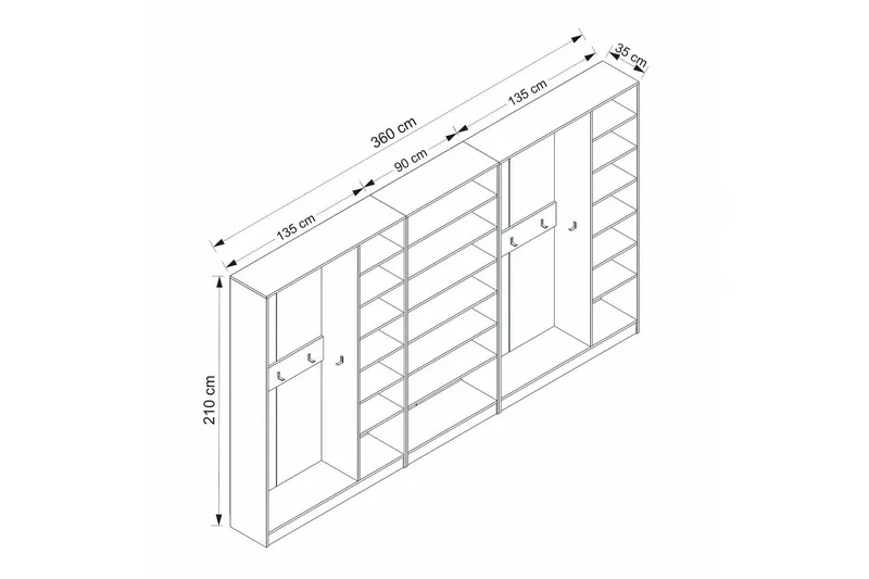Fruitland Hallmöbelset - Vit - Möbler - Hall & entré - Möbelset för hall & entré