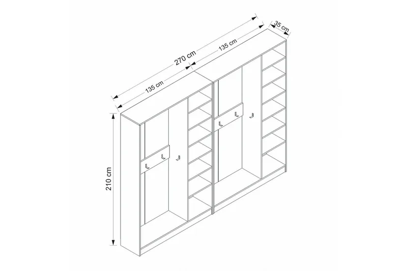 Fruitland Hallmöbelset - Vit - Möbler - Hall & entré - Möbelset för hall & entré