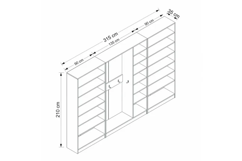 Fruitland Hallmöbelset - Vit - Möbler - Hall & entré - Möbelset för hall & entré
