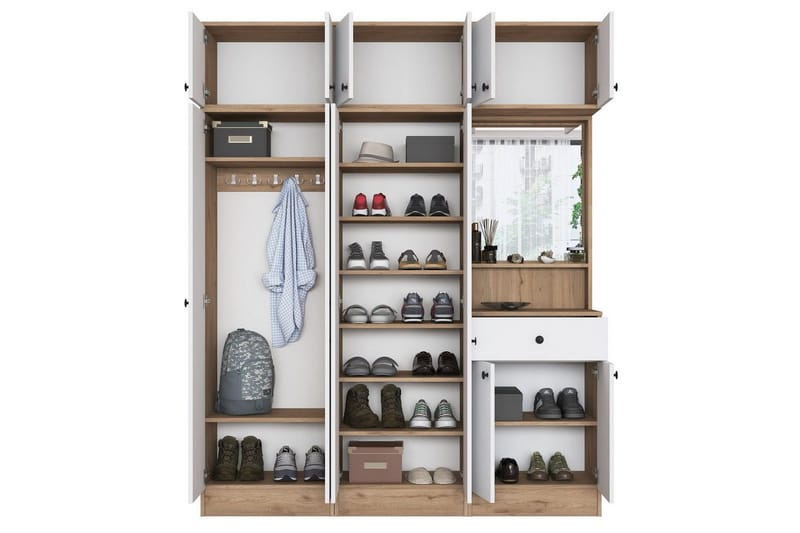 Hallmöbel Donel Valnöt / Vit - Valnöt / Vit - Möbler - Hall & entré - Möbelset för hall & entré