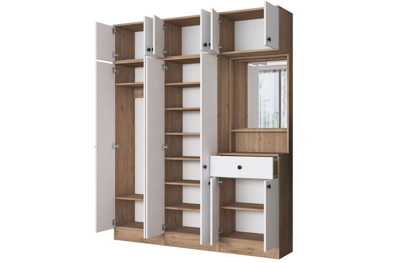 Hallmöbel Donel Valnöt / Vit - Valnöt / Vit - Möbler - Hall & entré - Möbelset för hall & entré