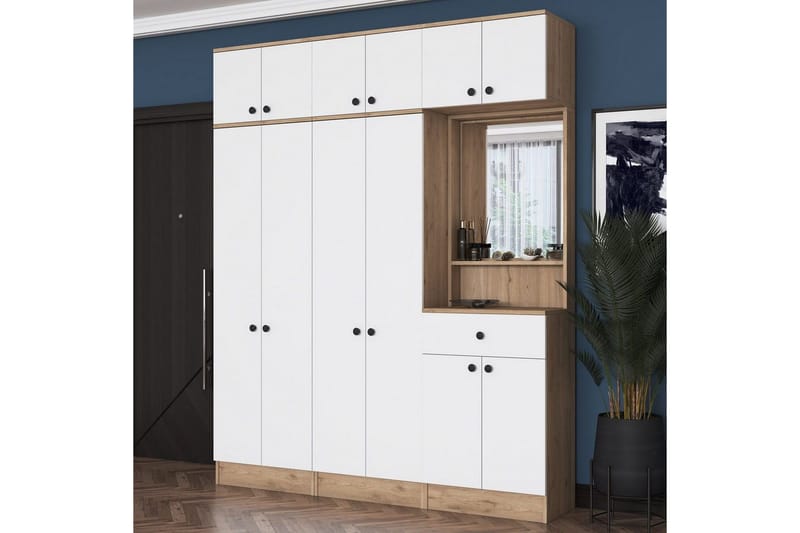 Hallmöbel Donel Valnöt / Vit - Valnöt / Vit - Möbler - Hall & entré - Möbelset för hall & entré