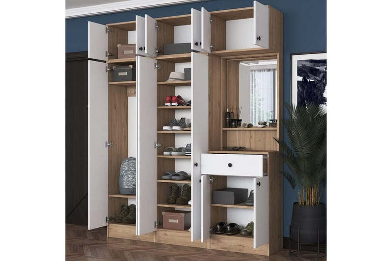 Hallmöbel Donel Valnöt / Vit - Valnöt / Vit - Möbler - Hall & entré - Möbelset för hall & entré