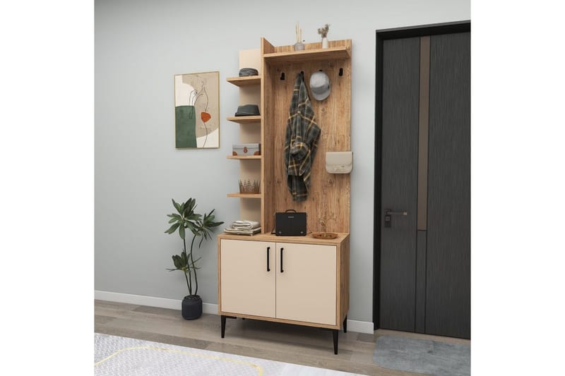 Hallmöbel Windholm Atlantisk Tall / Beige - Beige/Ljusfärgat trä - Möbler - Hall & entré - Möbelset för hall & entré