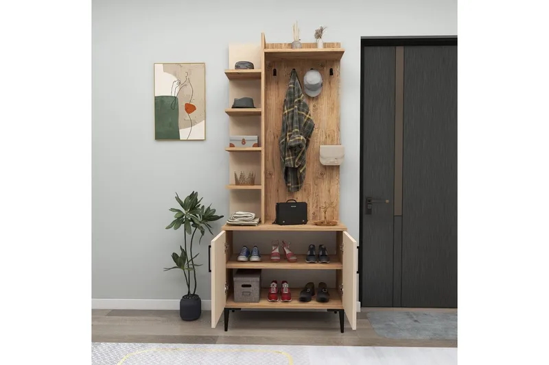 Hallmöbel Windholm Atlantisk Tall / Beige - Beige/Ljusfärgat trä - Möbler - Hall & entré - Möbelset för hall & entré