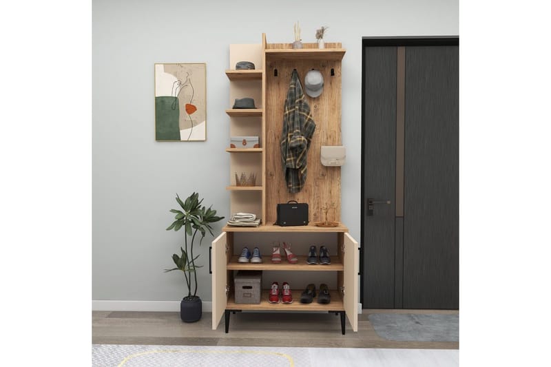 Hallmöbel Windholm Atlantisk Tall / Beige - Beige/Ljusfärgat trä - Möbler - Hall & entré - Möbelset för hall & entré