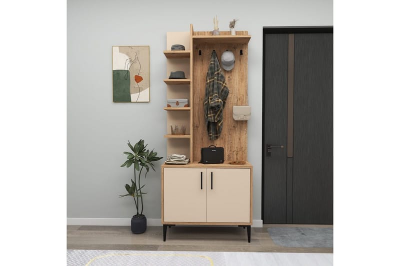 Hallmöbel Windholm Atlantisk Tall / Beige - Beige/Ljusfärgat trä - Möbler - Hall & entré - Möbelset för hall & entré