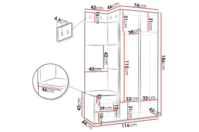 Hollan Hallmöbelset - Brun - Möbler - Hall & entré - Möbelset för hall & entré