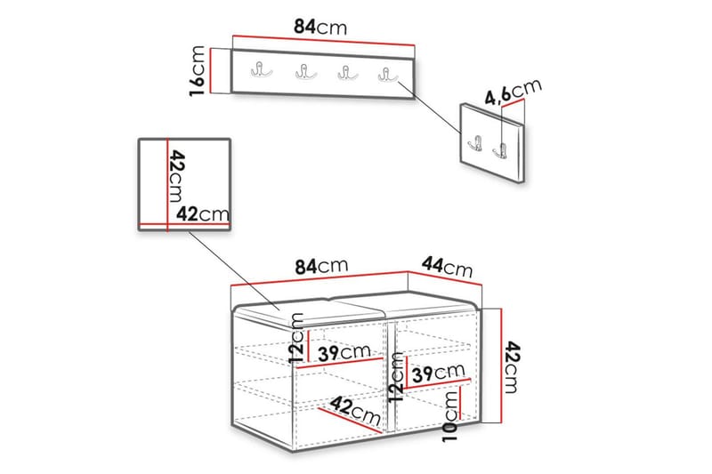 Hollan Hallmöbelset - Grå - Möbler - Hall & entré - Möbelset för hall & entré