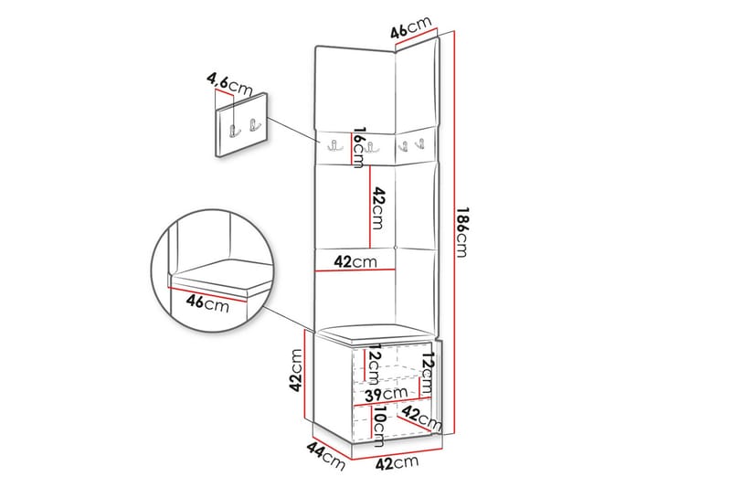 Hollan Hallmöbelset - Gul - Möbler - Hall & entré - Möbelset för hall & entré