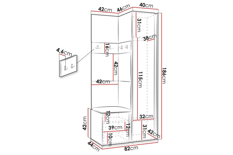 Hollan Hallmöbelset - Vit - Möbler - Hall & entré - Möbelset för hall & entré