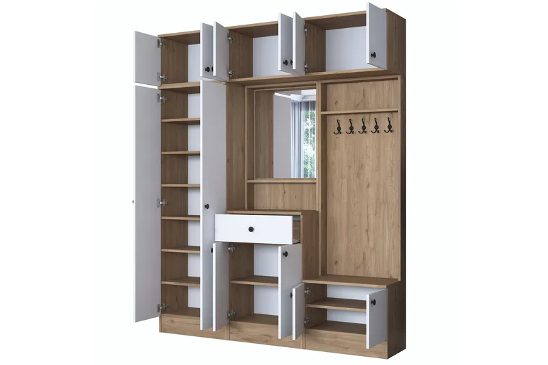 Honny Hallmöbelset Brun/Vit - Hanah Home - Möbler - Hall & entré - Möbelset för hall & entré