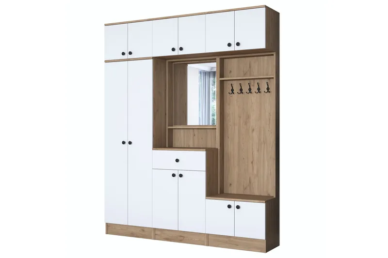 Honny Hallmöbelset Brun/Vit - Hanah Home - Möbler - Hall & entré - Möbelset för hall & entré