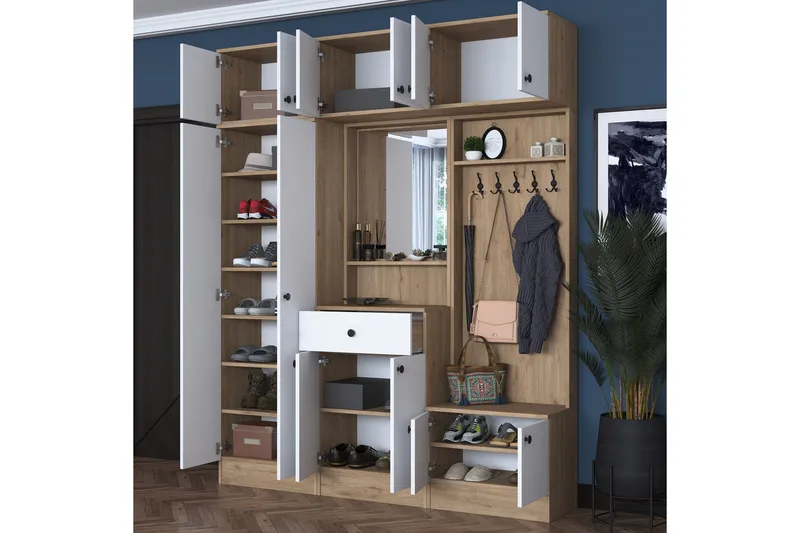 Honny Hallmöbelset Brun/Vit - Hanah Home - Möbler - Hall & entré - Möbelset för hall & entré