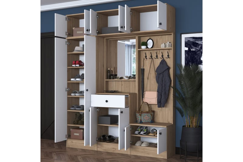 Honny Hallmöbelset Brun/Vit - Hanah Home - Möbler - Hall & entré - Möbelset för hall & entré