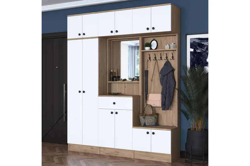 Honny Hallmöbelset Brun/Vit - Hanah Home - Möbler - Hall & entré - Möbelset för hall & entré