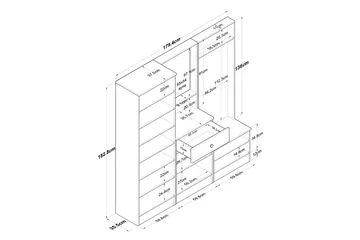 Hooda Hallmöbelset Brun/Vit - Hanah Home - Möbler - Hall & entré - Möbelset för hall & entré