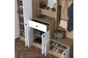 Hooda Hallmöbelset Brun/Vit - Hanah Home - Möbler - Hall & entré - Möbelset för hall & entré