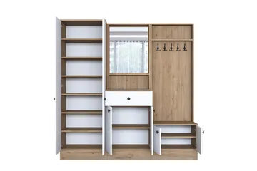 Hooda Hallmöbelset Brun/Vit - Hanah Home - Möbler - Hall & entré - Möbelset för hall & entré