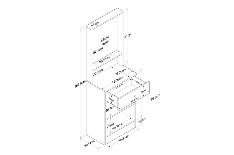 Hooda Hallmöbelset - Valnöt/Vit - Möbler - Hall & entré - Möbelset för hall & entré