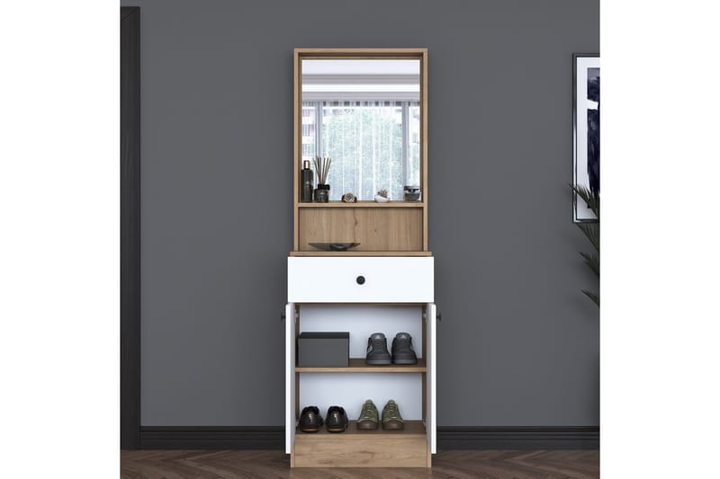 Hooda Hallmöbelset - Valnöt/Vit - Möbler - Hall & entré - Möbelset för hall & entré