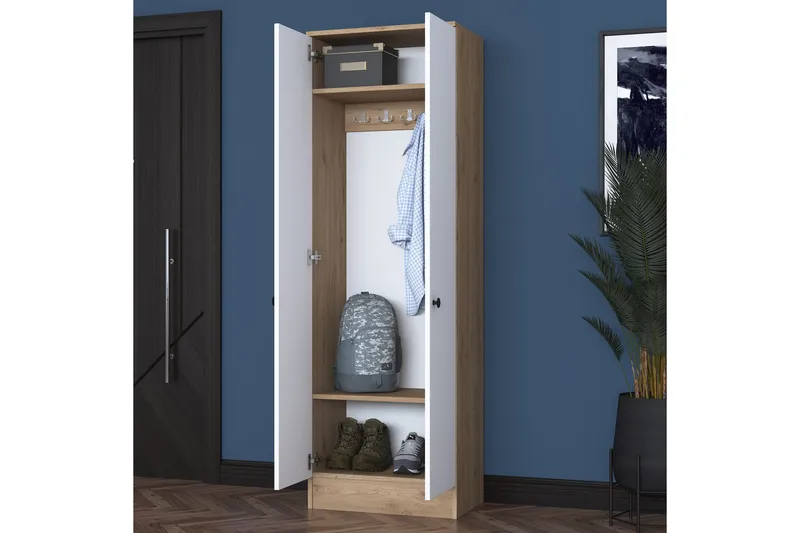 Hooda Hallmöbelset Vit/Brun - Hanah Home - Möbler - Hall & entré - Möbelset för hall & entré