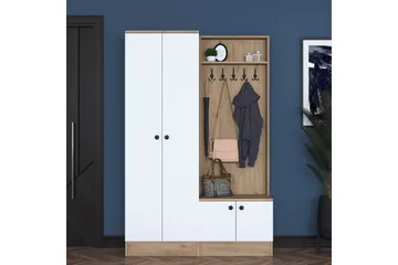 Hooda Hallmöbelset Vit/Brun - Hanah Home - Möbler - Hall & entré - Möbelset för hall & entré