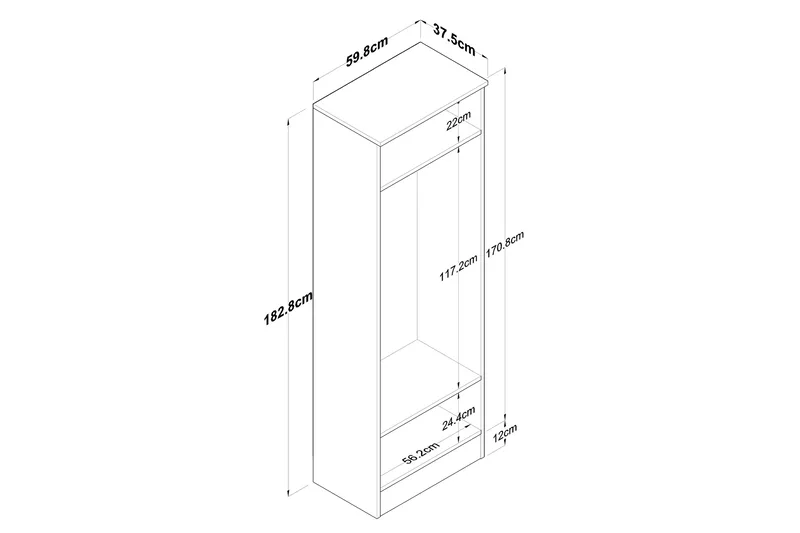 Hooda Hallmöbelset Vit/Brun - Hanah Home - Möbler - Hall & entré - Möbelset för hall & entré