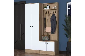 Hooda Hallmöbelset Vit/Brun - Hanah Home - Möbler - Hall & entré - Möbelset för hall & entré