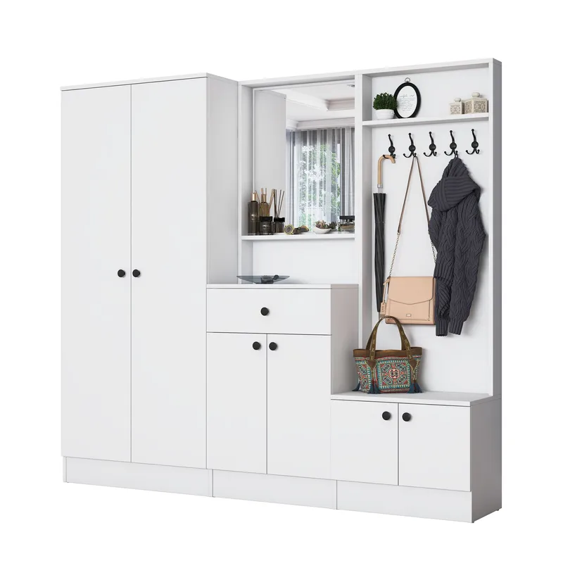 Jornes Hallställ 199,4x182,2x37,5 cm, Vit