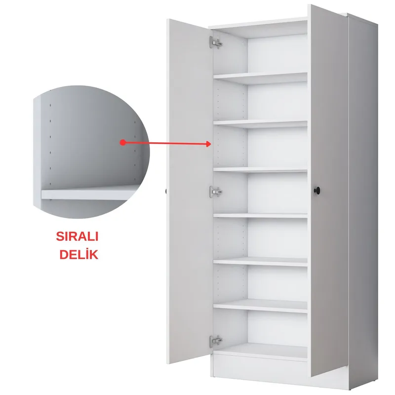 Jornes Hallställ 199,4x182,2x37,5 cm - Vit - Möbler - Hall & entré - Möbelset för hall & entré
