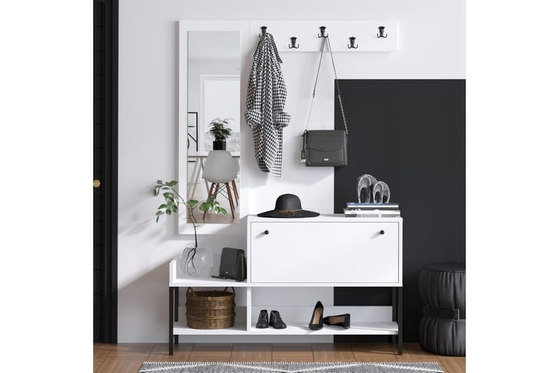 LOPP Hallmöbelset Vit/Svart - Möbler - Hall & entré - Möbelset för hall & entré