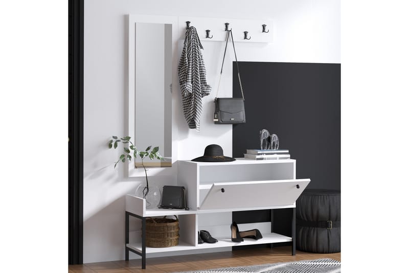 LOPP Hallmöbelset Vit/Svart - Möbler - Hall & entré - Möbelset för hall & entré