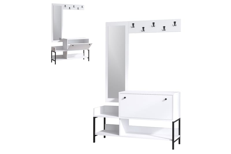 LOPP Hallmöbelset Vit/Svart - Möbler - Hall & entré - Möbelset för hall & entré