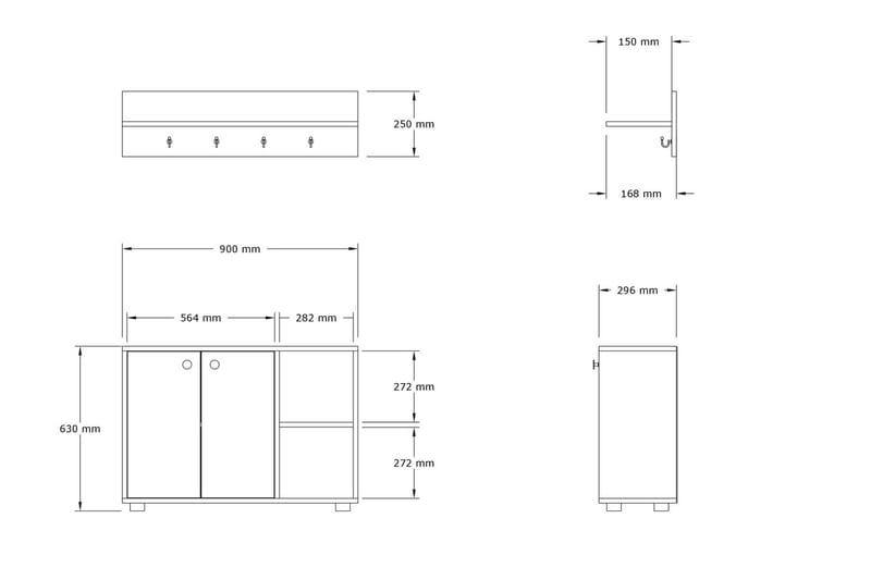 ACTMAAL Hallmöbelset 30x90 cm Antracit - Möbler - Hall & entré - Möbelset för hall & entré