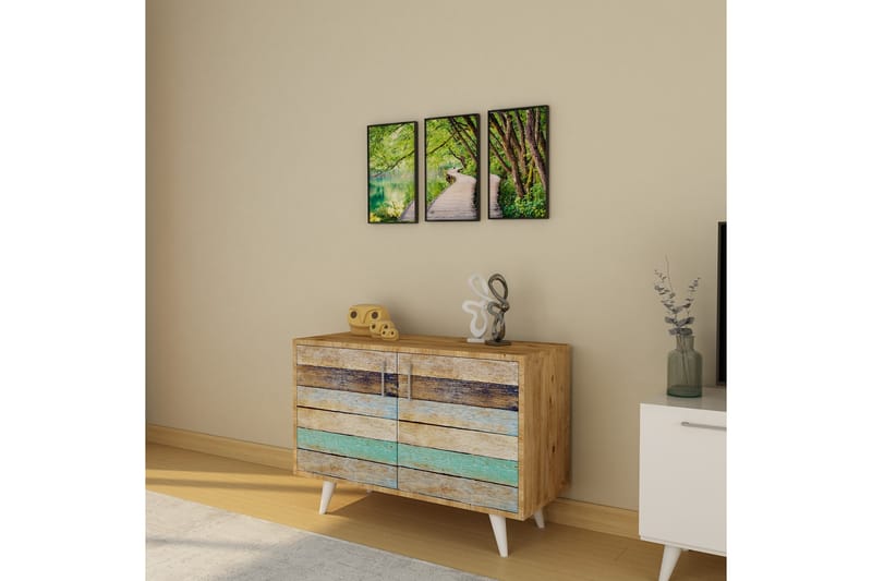 ANDPUS Hallmöbelset 50x100 cm Natur/Vit - Möbler - Hall & entré - Möbelset för hall & entré