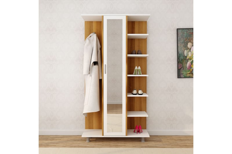 ARIOGEND Hallmöbelset 180x100 cm Natur/Vit - Möbler - Hall & entré - Möbelset för hall & entré