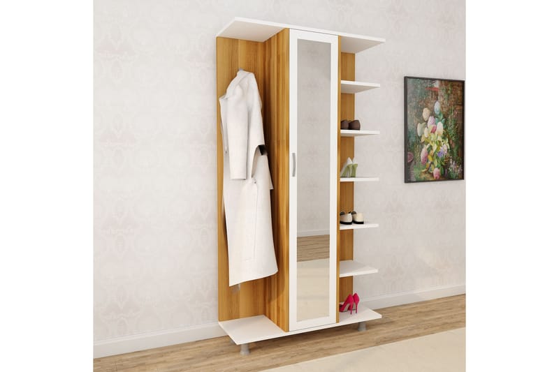 ARIOGEND Hallmöbelset 180x100 cm Natur/Vit - Möbler - Hall & entré - Möbelset för hall & entré
