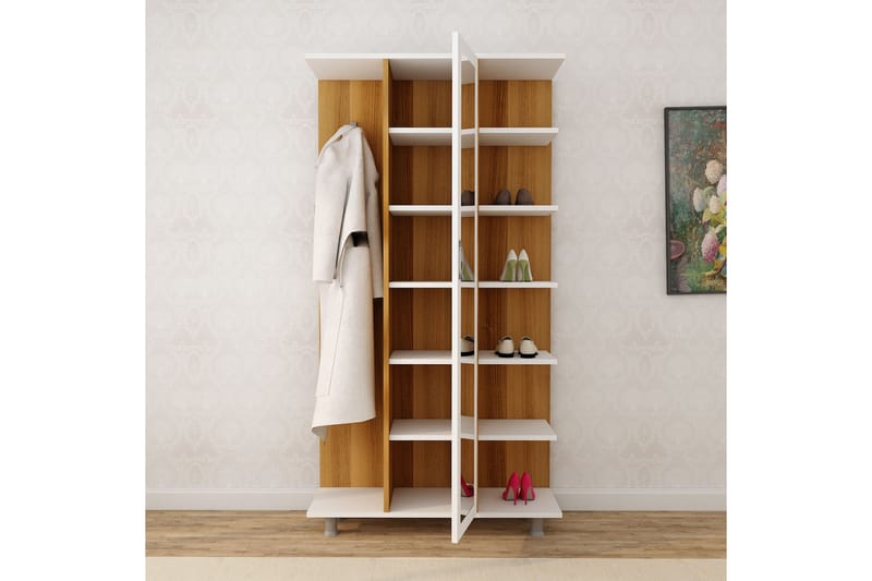 ARIOGEND Hallmöbelset 180x100 cm Natur/Vit - Möbler - Hall & entré - Möbelset för hall & entré