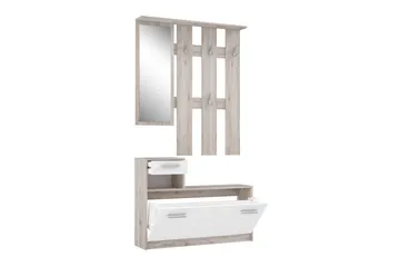 Breslau Hallmöbelset 98x180 cm - Beige/Brun/Vit - Möbler - Hall & entré - Möbelset för hall & entré