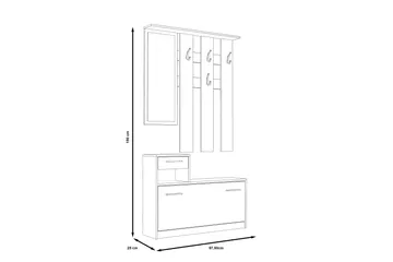 Breslau Hallmöbelset 98x180 cm - Beige/Brun/Vit - Möbler - Hall & entré - Möbelset för hall & entré