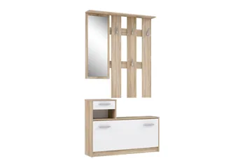 Breslau Hallmöbelset 98x180 cm - Beige/Vit - Möbler - Hall & entré - Möbelset för hall & entré