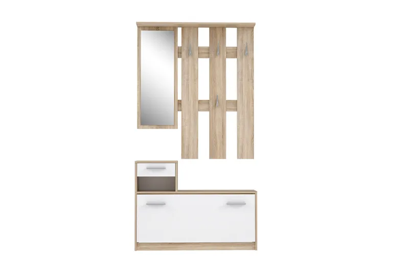 Breslau Hallmöbelset 98x180 cm - Beige/Vit - Möbler - Hall & entré - Möbelset för hall & entré
