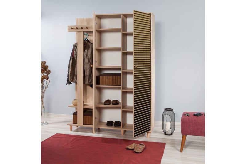 Brokind Klädförvaring 135 cm - Brun/Flerfärgad - Möbler - Hall & entré - Möbelset för hall & entré