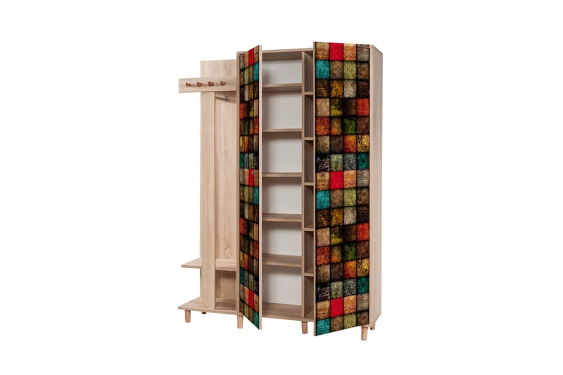 Brokind Klädförvaring 135 cm - Brun/Röd - Möbler - Hall & entré - Möbelset för hall & entré