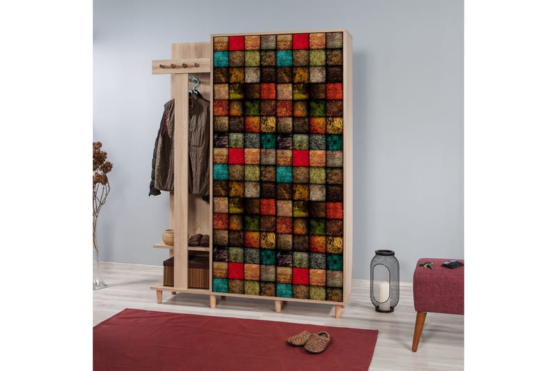 Brokind Klädförvaring 135 cm - Brun/Röd - Möbler - Hall & entré - Möbelset för hall & entré