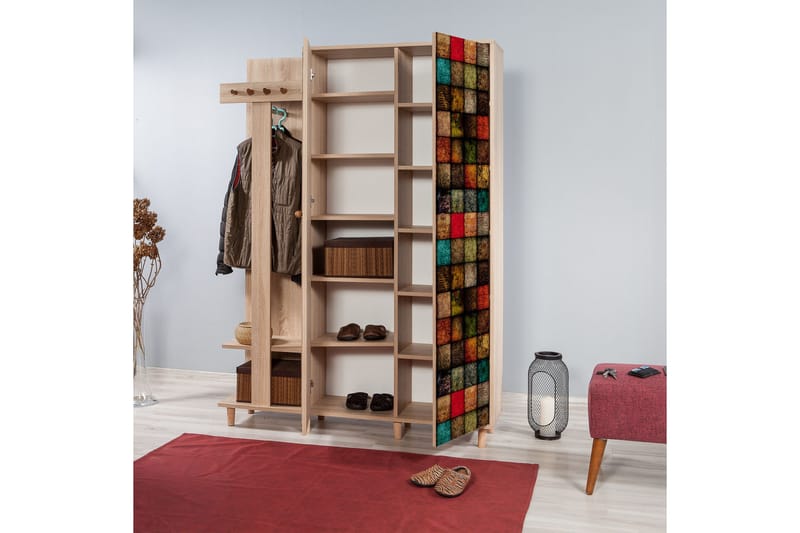 Brokind Klädförvaring 135 cm - Brun/Röd - Möbler - Hall & entré - Möbelset för hall & entré