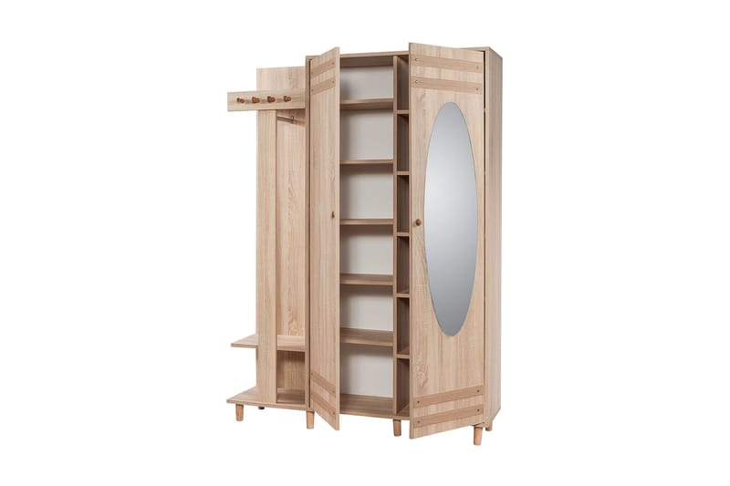 Brokind Klädförvaring 135 cm - Brun/Vit - Möbler - Hall & entré - Möbelset för hall & entré