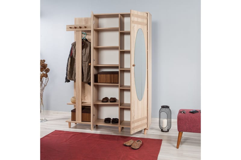 Brokind Klädförvaring 135 cm - Brun/Vit - Möbler - Hall & entré - Möbelset för hall & entré